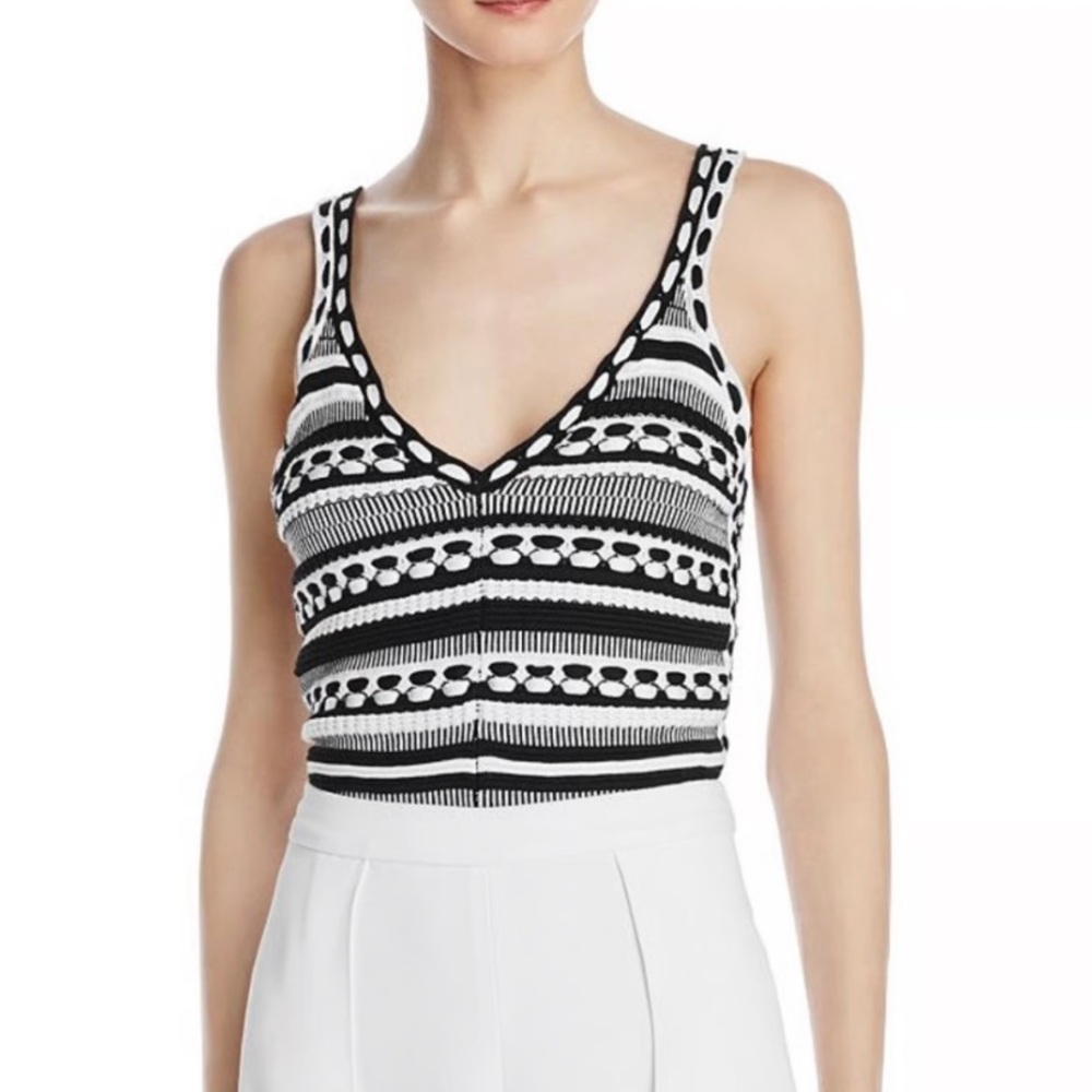 Alice + Olivia Sandrine Crochet Crop Top